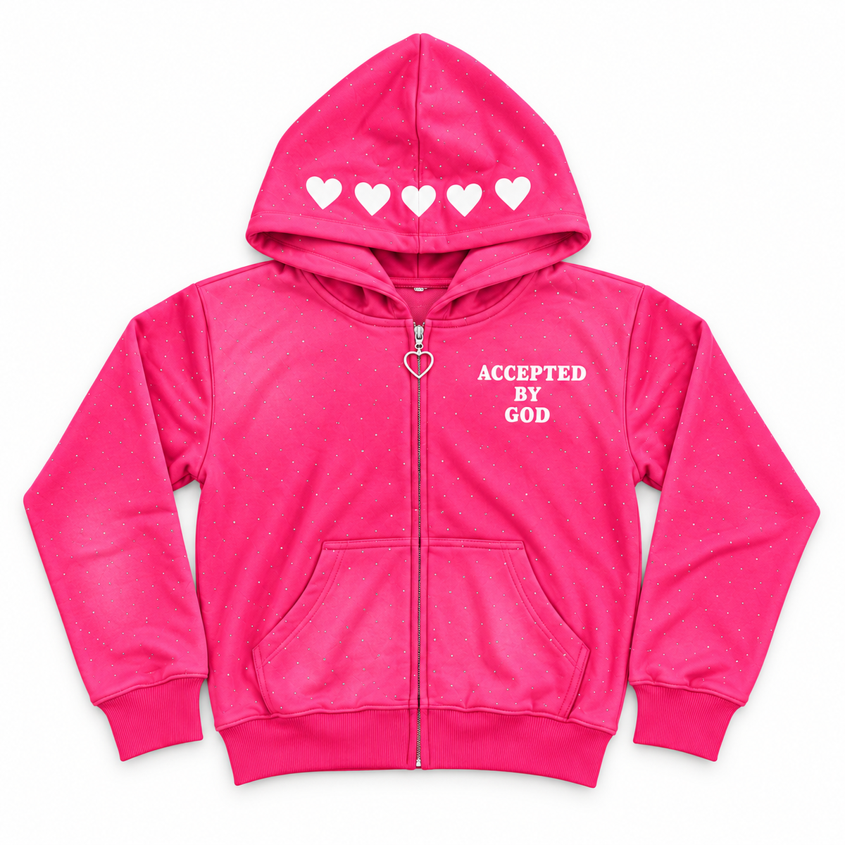 Accepted By God™ Rhinestone Zip Hoodie