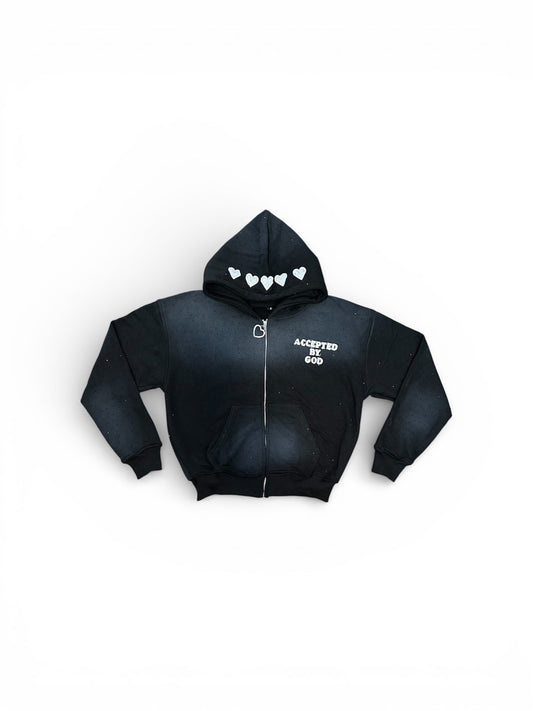 Accepted By God™ Rhinestone Zip Hoodie