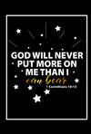 Self Healing Journal &quot;God will never put more on me than I can bear&quot; - Be Original Clothing Brand